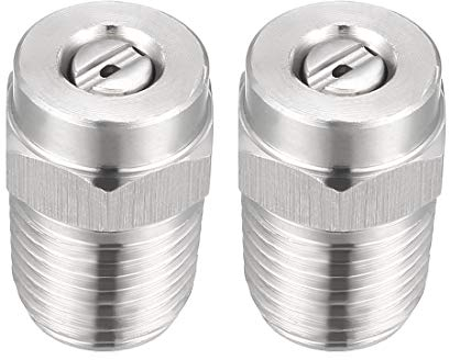 sourcing map Pressure Washer Nozzle, 1/4NPT Thread Spray Tip, 2 Pcs (15 Degree, 1.2mm Orifice Diameter)
