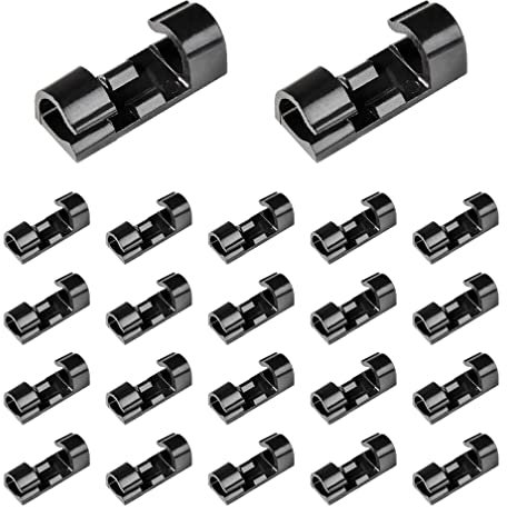 ALBOYI 40 Pack Cable Clips Car Dash-Cam PC Wire Management Home Office Adhesive Cable Organizer, No Drilling & No Screw(Black)