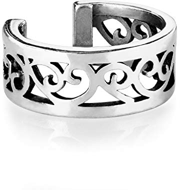 Bungsa Ear Cuff Ornament-Ohrklemme für Damen aus 316L Edelstahl (silber)