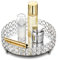 Nuptio Vassoio da Toilette Argento Decorativo: Diametro 25cm Porta Trucco per Specchiera Portagioie Vassoio Specchiato Piatto Multifunzione per Profumo Gioielli Candele e Cosmetici