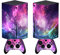 PlayVital Pegatina para Xbox Series X - Calcomanía Vinilo Skin Adhesivo para Consola y Mando, Diseño Duradero, Protección Antirayaduras, Fácil de Colocar y Quitar (Galaxia Violeta)