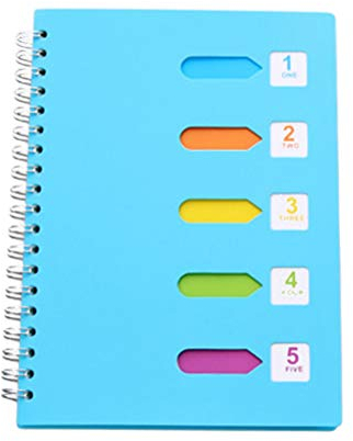 Tomaibaby A5 Spiralblock 6. 3X8. 2-Zoll-Notizblock Spiralförmiges Geschäftsnotizbuch mit Trennwand für Die Büroschule (A5 Blau)