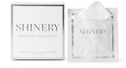 Shinery Radiance Towelettes, Jewelry Cleaning Cloth Wipe with No Rinse Required for On The Go, One Pack of 10