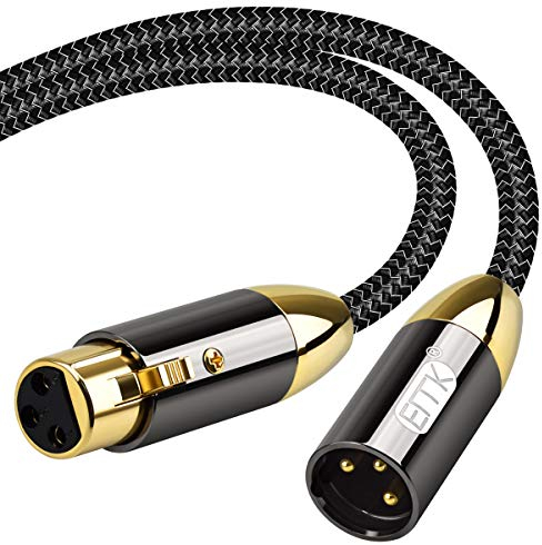 EMK Câble XLR 3 Broches Câbles de Microphone Mâle à Femelle Câbles Audio 3-Pins XLR Jack Ettector Câble égaliseur pour Mélangeur, Haut-parleur, MIC (5 m)