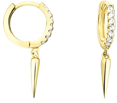 SOFIA MILANI - Pendientes para Mujeres en Plata de Ley 925 - Chapados en Oro y con Circonitas - Creole de Espigas - E1248