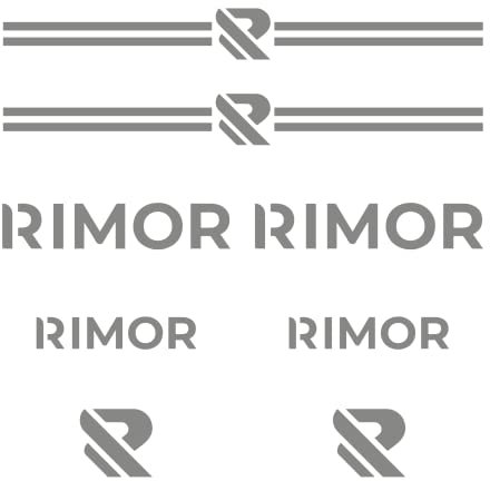 8 Aufkleber Rimor für Wohnmobil - Aufkleber für Wohnmobil - Farbe Blau, Rot, Grau - Rimor - Zubehör für Wohnmobil - Aufkleber aus Vinyl (Grau)
