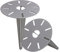 Novatool 2 estacas de tierra de 18,5 cm de diámetro x 30,5 cm de alto, galvanizados, accesorios de jardín, pilares de enchufes, anclaje al suelo para lámparas, casquillo de suelo, clavo de tierra,