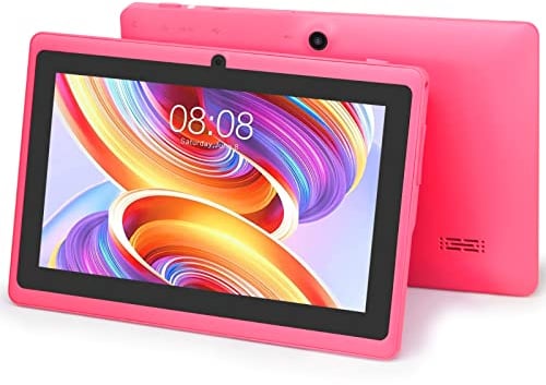 TopLuck 7 inch tablet, Android tablet, 1GB RAM, 8GB ROM, Quad Core Processor, 1024 x 600 IPS Screen, Dual Camera, 2500mAh, Wi-Fi, Bluetooth, GPS, Pink