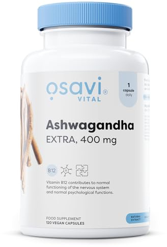 Osavi Ashwagandha Extra 400 mg – 120 Vegan Capsules | Stress & Wellbeing Support | Vegan Capsules with Ashwagandha & B12 to Enhance Stress Resilience | Mental Balance & Reduce Fatigue