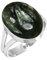 Jeweloporium 925 Silber Ringe für Damen Größe 60(19.1) Grün Echt Russischer Seraphinit Edelstein Kostüm Silber Ringe Halloween Geschenk Jahrgang Schmuck