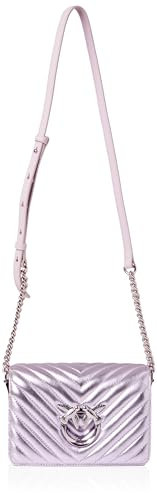 Pinko Love Click Mini Metal Sheep Nappa Chevron, Borsa Donna, WWGB_Lilla-Block Color, Taglia Unica