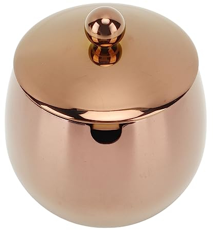 Sucrier en Acier Inoxydable, Pot à épices avec Couvercle, Grand Plat à Sucre, Récipient à Sucre Poli, Porte-sucre Multifonction pour Cuisine, Bar, Restaurant, Parfait pour le Sucre, le(Or rose)