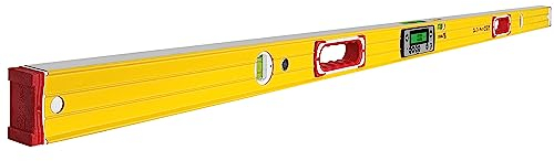 STABILA Elektronik-Wasserwaage TECH 196M DL - digitale Wasserwaage wasser- und staubdicht nach IP 67, 2 Digital-Displays, kalibrationsfrei mit Tasche, 183 cm