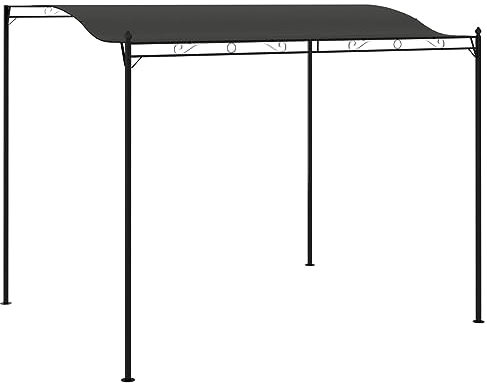 GuyAna Pavillon 3x2,4 m Anthrazit Flachdach Pavillon Pergola Freistehend Terrassenbeschattung