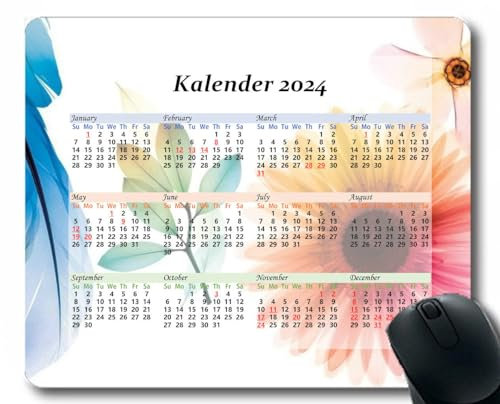 YENDOSTEEN 2024 Kalender Mauspad,Spiel Naht Mousepad, Linien punktiert Licht Mauspads für Computer,Laptop,PC,Büro & Zuhause