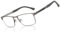 ZENOTTIC Blaulichtfilter Brille, Lesebrille für Herren, quadratisches Metall- und Gummirahmen, Anti Blend Sport Computerbrille