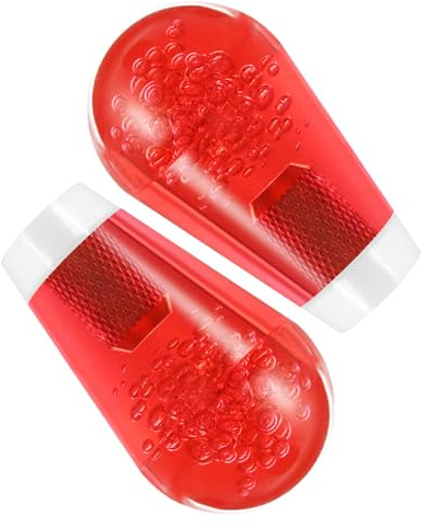 Timebid 2Pcs Crystal Ellipse Joystick Ball Top Handle Rocker | M6 Oval Arcade Game DIY Parts Replacement Red*2