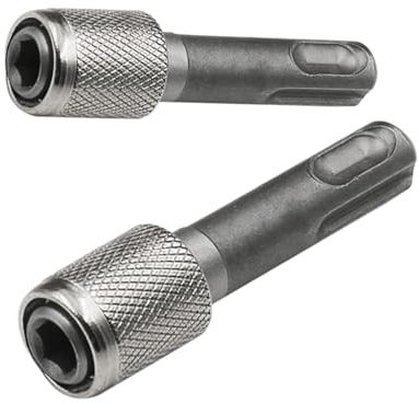 2 adaptadores SDS Plus, soporte de broca de 6,35 mm, soporte para brocas de vástago hexagonal plateado, soporte de bits, adaptador SDS para portabrocas normales para taladro de tierra, proyectos de