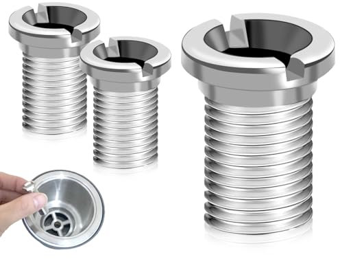 Lhbwhiz 2 piezas de tornillo de colador de cesta de fregadero de cocina,fregadero de tornillo hueco de acero inoxidable 304 engrosado,tornillo de colador de conexión roscada(25 mm)