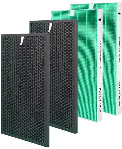 LRFDRESS 2 sets AP-3008FH HEPA and activated carbon filter Replacement for Coway AP-3008FH Air purifier filter Replacement (2 pcs HEPA filters and 2 pcs Activated Carbon Filters)