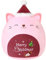 Xfrog Christmas Stuffed Animal 10 Cat Plush Pillow Wearing Christmas Hat Plushies Pillow Kawaii Xmas Plush Toys for Kids Girls Boys 25CM