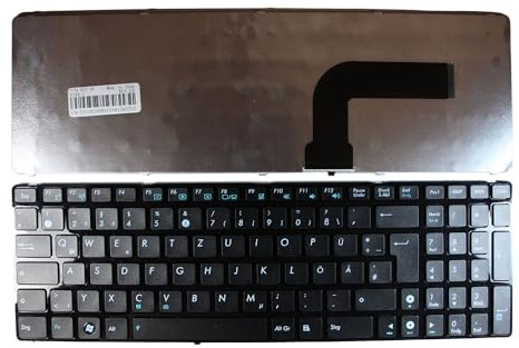 Power4Laptops Tedesco Telaio Nero Lucido Nero Tastiera Sostitutiva per Portatili Compatibile con ASUS K52J
