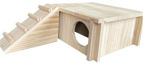 Hamster-Hüttenspielzeug – Kleintier-Lebensraum- | Leiter-Dekorationsspielzeug | Hamsterhaus Aus | Tierisches Wohnhaus Aus Mit Kletterleiter Für Zwerghamster, Rennmäuse