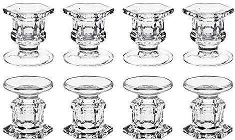 Haslbeck Lot de 8 photophores en verre transparent pour mariage - Décoration de salle à manger