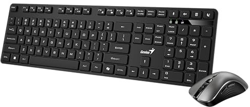 Genius KM-8216S Silent Tastatur- und Maus-Set mit künstlicher Intelligenz Copilot-Assistent, Sprachbefehle