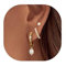Habselikob 3-4 Stück Ohrringe Gold Set Damen Mädchen Stapelbar Zirkonia Ohrstecker Creolen für Mehrere Ohrlöcher Helix Piercings