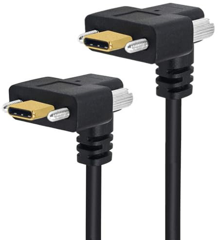 ANMITI Câble de charge USB 3.1 de type C - Montage sur panneau - Double vis - Cordon de connexion 10 Gbit/s - Transfert de données - Sortie vidéo 4K60 Hz