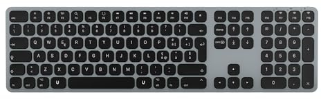 TUNIT Tastiera wireless in alluminio con tastierino numerico - Grigio Siderale | ITA