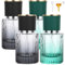 Segus Aftershave Travel Bottle, 4 Pcs 30ml Empty Perfume Bottles in Glass, Leakproof Atomiser Spray Bottle, for Daily and Trips (Gradient Black + Gradient Green)
