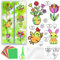 MQIAN Bastelset Frühling, 22 Stück Fensterbilder Frühling Ostern Basteln Kinder, DIY Frühlingsdeko Fensteraufkleber Blumen Vögel Schmetterlinge Hasen Biene zum Basteln Ostern Fenster