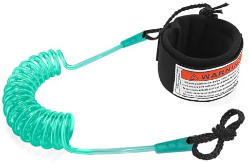 L&W Luck Surfboard Leash, Surfing Coiled Leash, 5mm TPU Surf Leashes Verstellbares Handgelenk,für Surfboarding, Rafting et al (Grün)