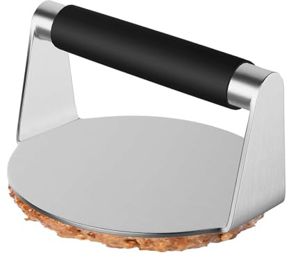Stainless Steel Smash Burger Press Patty Maker Mold, Burger Smasher Presses | 5.5 Round Heavy-Duty Hamburger Press Tool, for Flat Top Griddle Grill Cooking Meat Steak Flatbreads Sandwich Presses