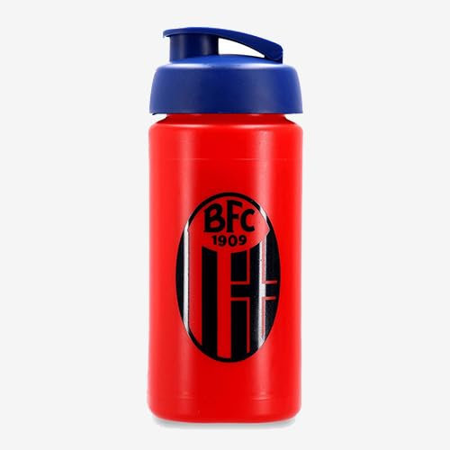 Bologna FC Borraccia Sportiva, 500 ml, Plastica con Logo Ufficiale, Tappo Blu (Rosso)