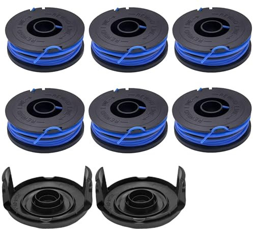 SopimusZ String Trimmer Spool Line and Cover Compatible with Spear & Jackson GT450, GT600, N1F-GT-280/450-D, N1F-GT-300/600-D, S4528ET, S6030ET, RTX500, GT3010 (Spool *6+Caps*2)