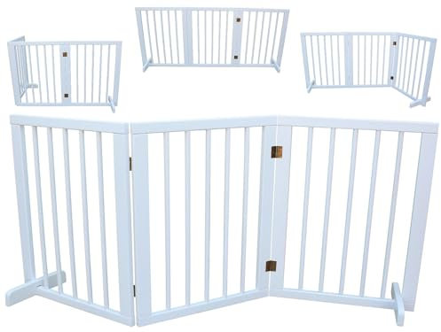 Absperrgitter Türgitter Treppenschutzgitter Schutzgitter Hundegitter 150 cm massiv 3E ohne Bohren (150 cm Weiss)