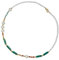 MOKKHNB Böhmische Perlenkette für Damen Handgefertigter Choker mit Grünem Achat Eleganter Halsschmuck Zarter Boho Accessoires für Outfit