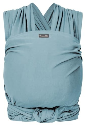 Hoppediz Elastisches Baby-Tragetuch - für Neugeborene ab Geburt (2-9 kg) - aus kbA-Baumwolle - Ocean 4,60 m
