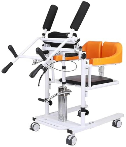 Seggiolino di trasferimento dell’elevatore per pazienti, trasportatore portatile multifunzionale, macchina idraulica di sollevamento per anziani con sedile diviso 180 posti,