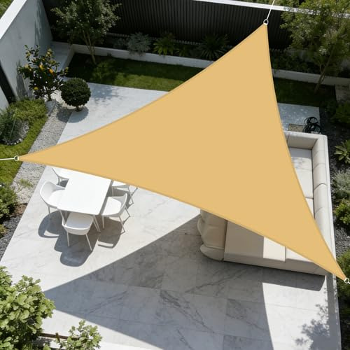 LOVE STORY Voile d'ombrage Triangulaire 2.5x2.5x2.5m,95% UV Protection pour Patio