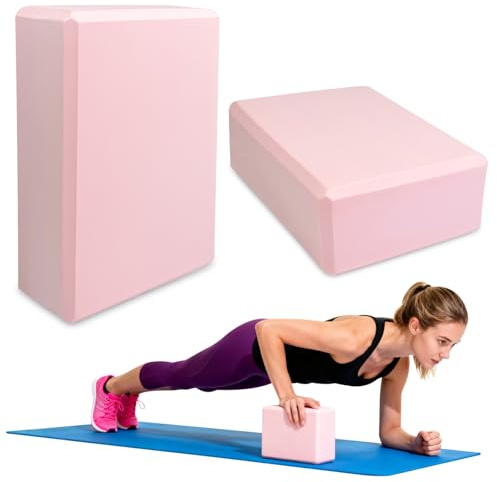 Lixiluxia Yoga Block 2er Set, Yoga Blöcke, Klötze Würfel, Rutschfeste Erwachsene Yogablock, Yogablöcke aus EVA Schaumstoff, Yogaklotz für Pilates, Meditiation Rosa