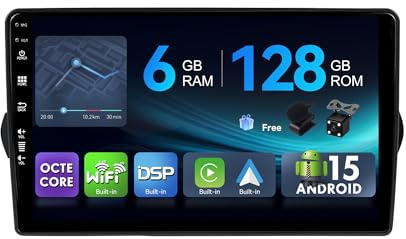 [6G+128G,Octa-Core] - MSD Autoradio für FIAT Egea Tipo (2015-2018) | Android 15 GPS Navi Radio | CarPlay Android Auto Lenkradsteuerung Dual-Band WiFi DSP DAB | Rückfahrkamera MIC | 2 Din 9 Zoll