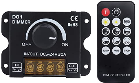 OVAQUIXI LED Variateur, 14 Touches Variateur LED Bande Lumineuse Sans Fil Bouton Lumière Contrôleur D'Éclairage avec Télécommande pour Maison Bar KTV DC5V‑24V