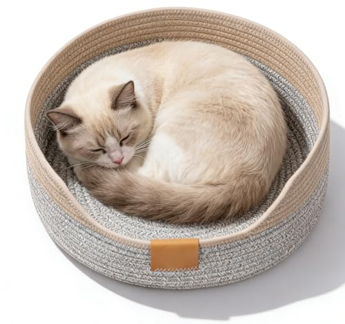 GOMETY Cuccia per gatti lavabile, 50 x 15 cm, cestino per dormire in corda di cotone, rotondo, letto per animali domestici, letto per gatti, cuccia per gatti, cuccia per gatti, cuccia per cani, cuccia