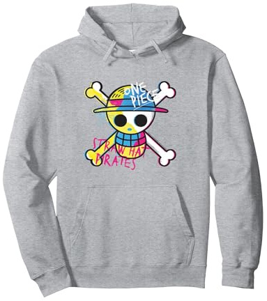 One Piece Chapeau de Paille Pirates Logo Couleur Singe D Luffy Sweat à Capuche