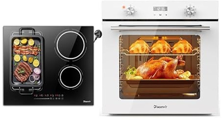 Induction Hob 4 Burners and White Oven