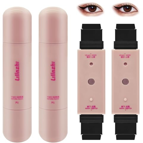 2 Pack Doppelkopf Eyeliner Stempel Stift | Eyeliner Stempel Wasserfest Schwarz,Magnetverschluss,Smudge Resistantm, Anhaltend,für Party, Reisen, Workdays, Weddings